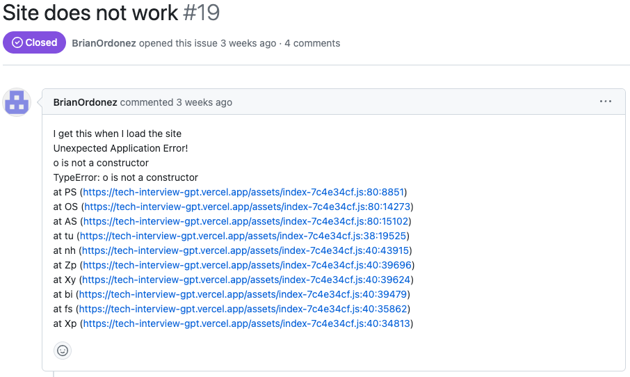 github issue